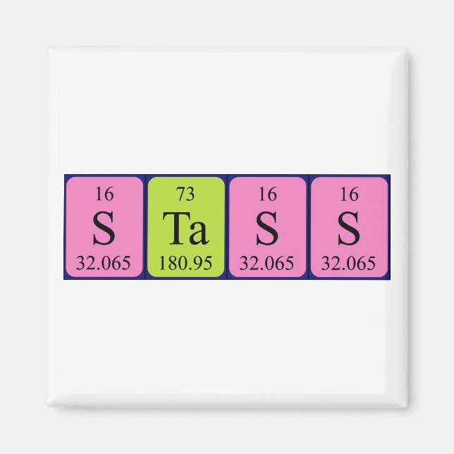 Magnet de nom de table périodique Stass (Devant)