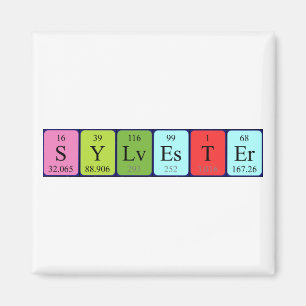 Magnet de nom de table périodique Sylvester