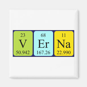 Magnet de nom de table périodique Verna
