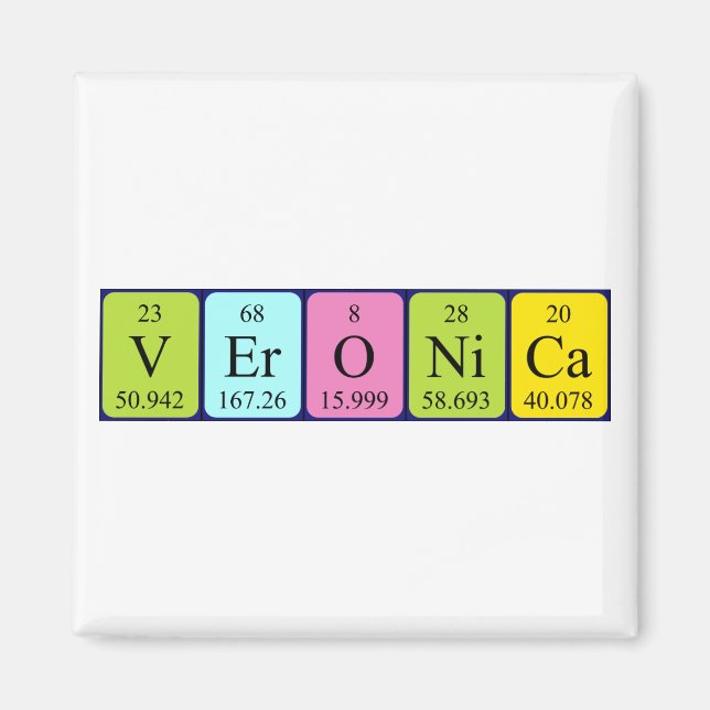 Magnet de nom de table périodique Veronica (Devant)