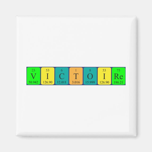 Magnet de nom de table périodique Victoire (Devant)