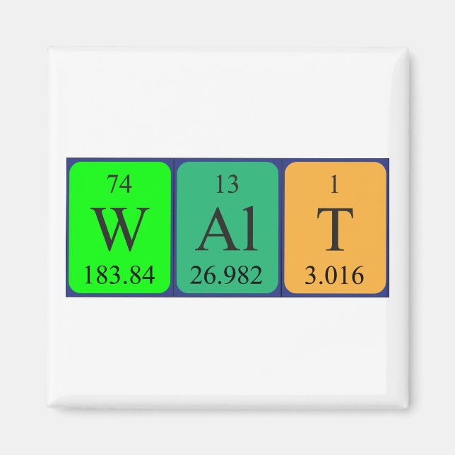 Magnet de nom de table périodique Walt (Devant)