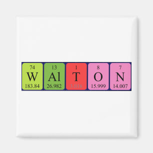 Magnet de nom de table périodique Walton