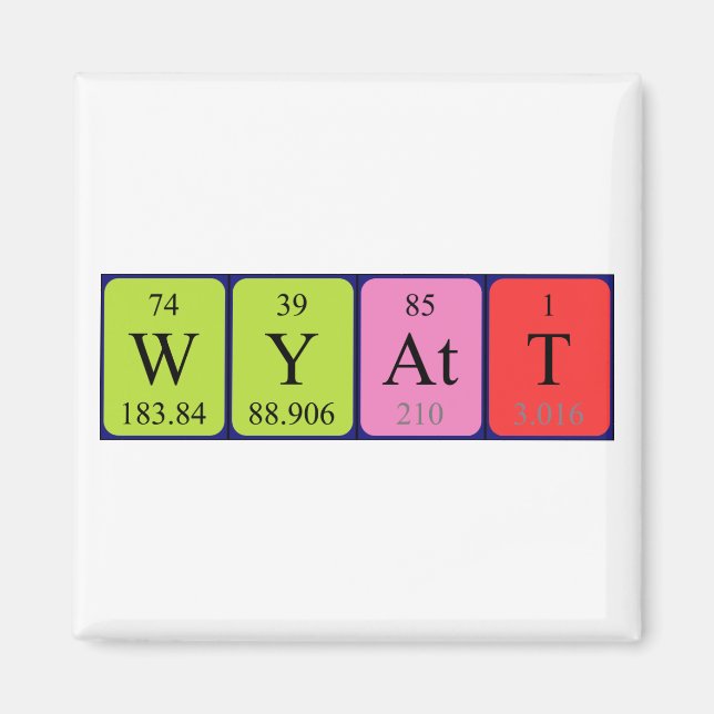 Magnet de nom de table périodique Wyatt (Devant)