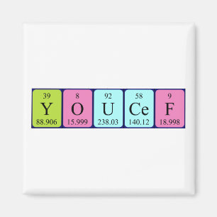 Magnet de nom de table périodique Youcef