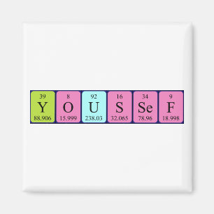 Magnet de nom de table périodique Youssef