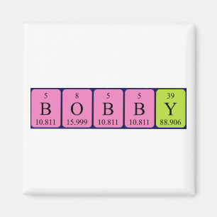 Magnet de noms de table périodique Bobby