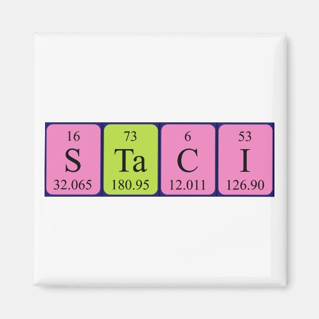 Magnet de noms de table périodique Staci (Devant)