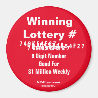 Magnet de numéro de loterie gagnant