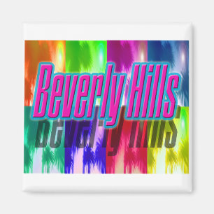 Magnet de palmiers colorés de "Beverly Hills"