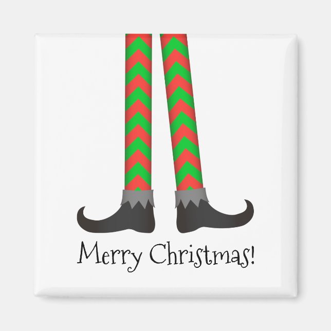 Magnet de pattes d'elfe de Noël - Costume Chevron (Devant)