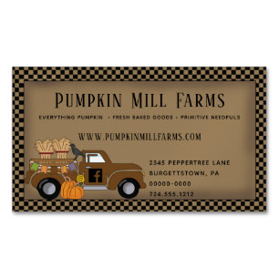MAGNET DE PAYS DE CAMION VINTAGE DE FERME CITROUIL