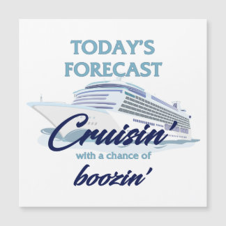Magnet de porte carré Croisière Cruisin' & Boozin'