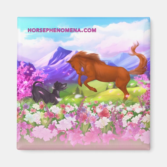Magnet de printemps de Phénomène de cheval (Devant)