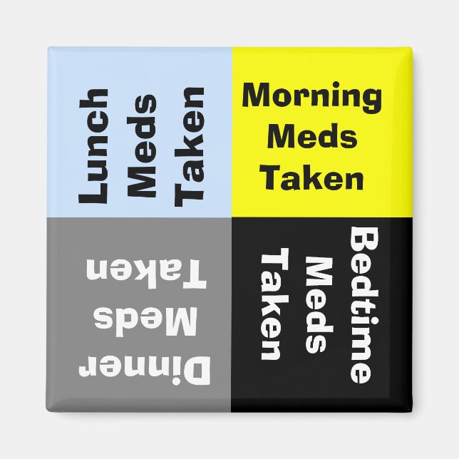 Magnet de rappel de médicaments quotidien (Devant)