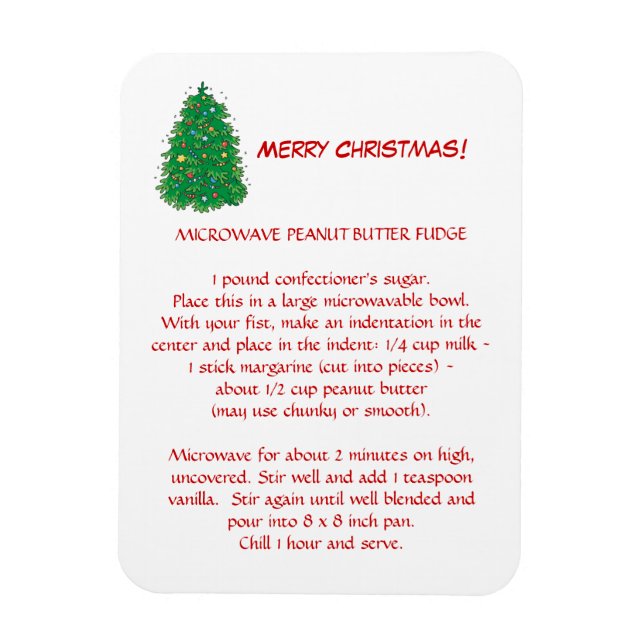 Magnet de recettes de Noël (Vertical)