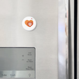 Magnet de réfrigérateur moderne cœur empreinte de