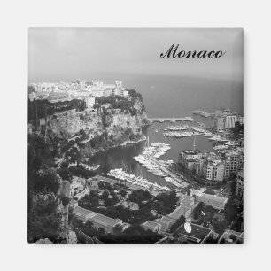 Magnet de réfrigérateur noir et blanc de Monaco