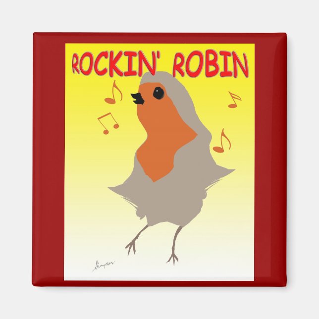 Magnet de réfrigérateur Rockin Robin (Devant)