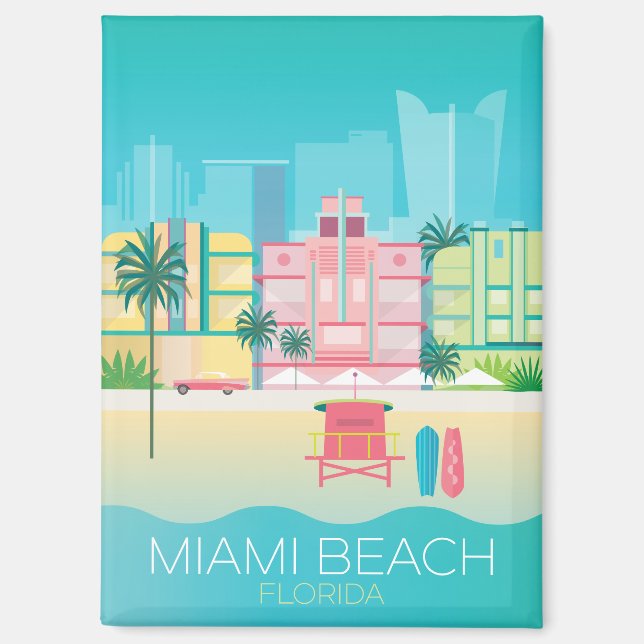 Magnet de réfrigération Miami Beach (Recto)