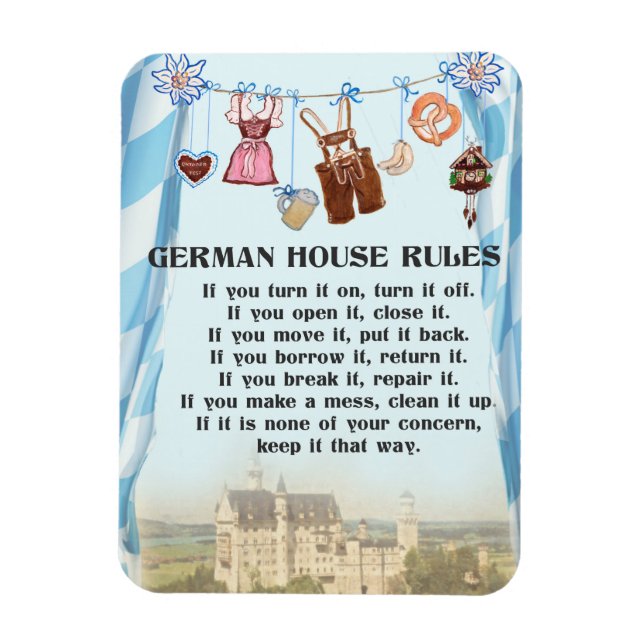 Magnet de règles de la maison allemande (Vertical)