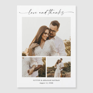 Magnet de remerciement de mariage photo de script 