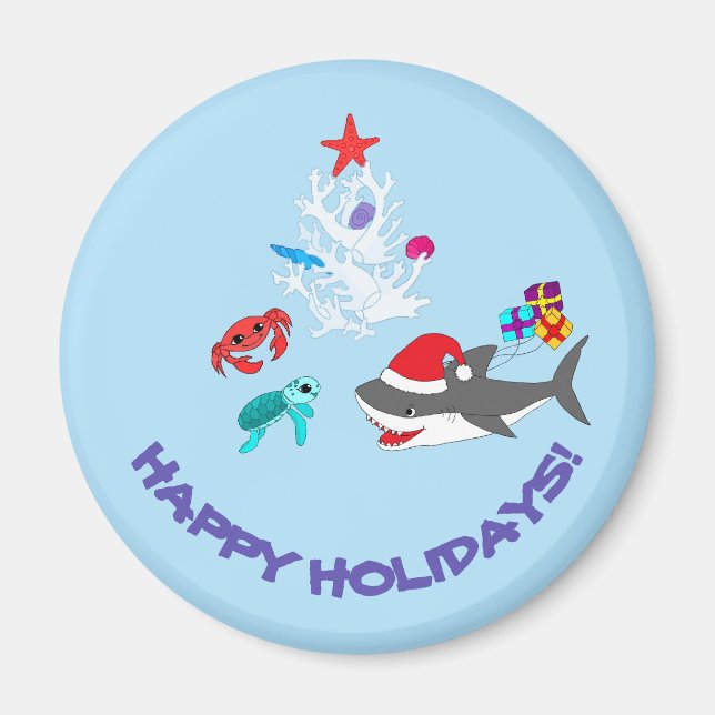 Magnet de requin de vacances mignon (Devant)