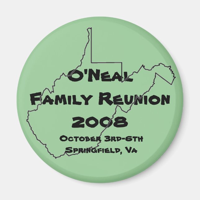 Magnet de réunion de la famille O'Neal (Devant)