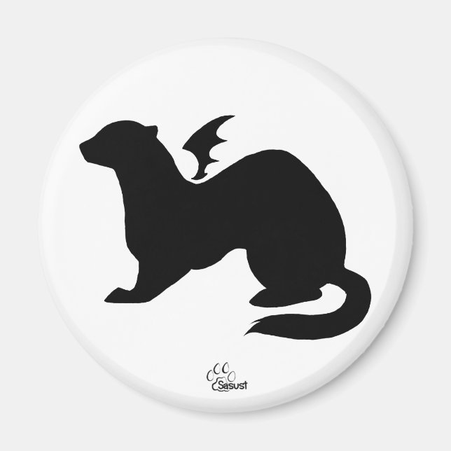 Magnet de silhouette de démon Ferret (Devant)