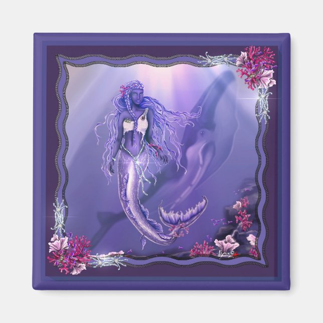 Magnet de sirène de mer violet (Devant)
