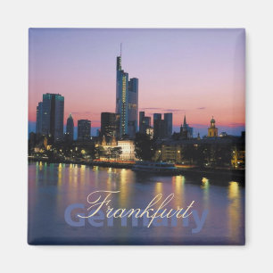 Magnet de souvenir de photo de nuit de Frankfort