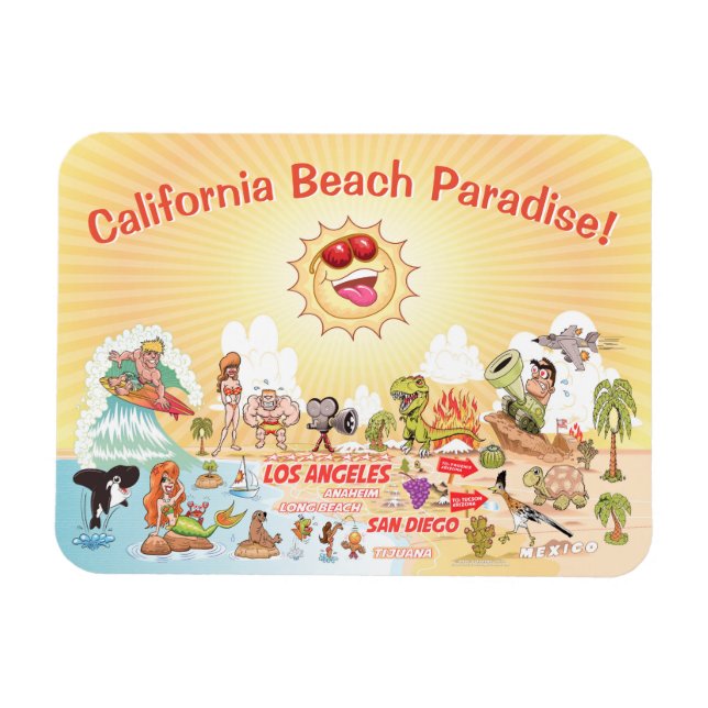 Magnet de souvenirs de Californie du Sud (Horizontal)
