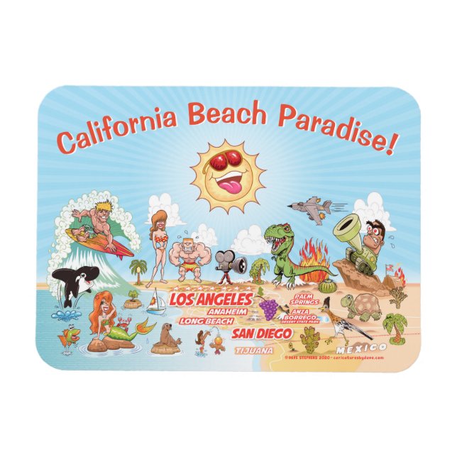 Magnet de souvenirs de Californie du Sud (Horizontal)