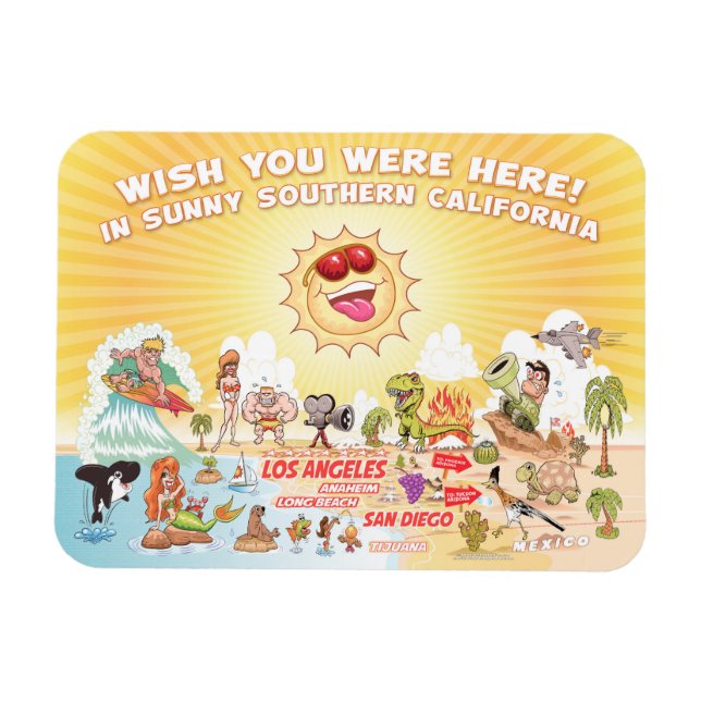 Magnet de souvenirs Sunny Southern California (Horizontal)