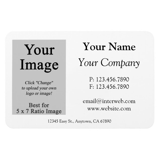 Magnet de style Carte de visite de logo personnali (Horizontal)