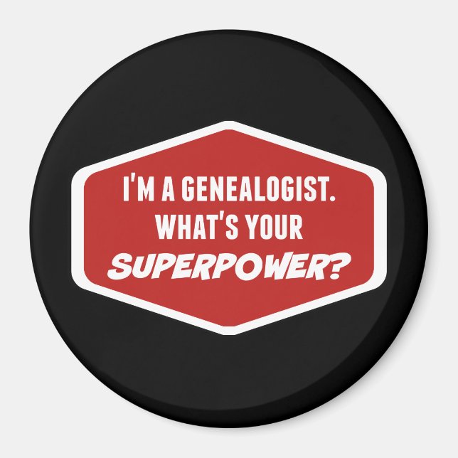 Magnet de superpuissance généalogiste (Devant)