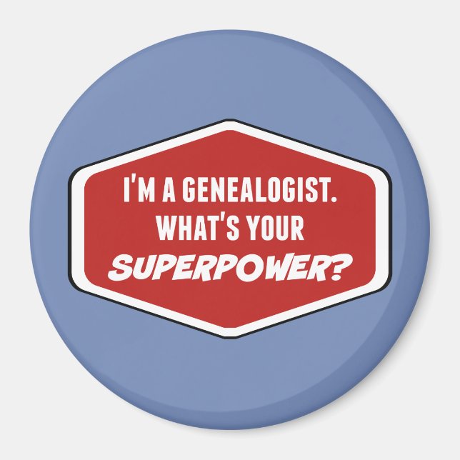 Magnet de superpuissance généalogiste (Devant)