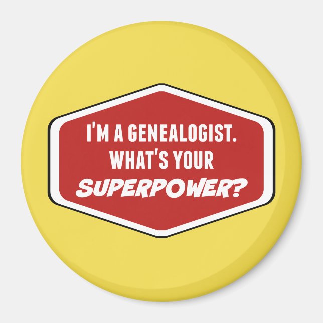 Magnet de superpuissance généalogiste (Devant)