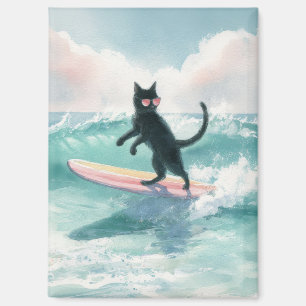 Magnet de surf Whimsical Black Cat