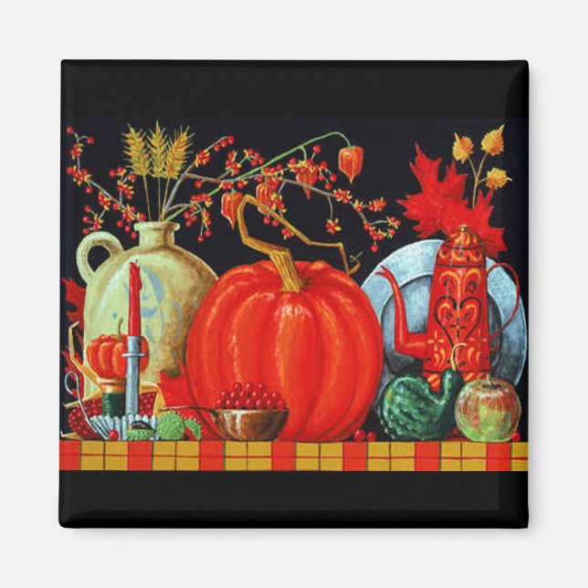 Magnet de table festive d'automne (Devant)