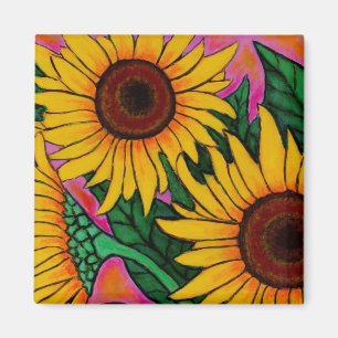 Magnet de tournesol floral