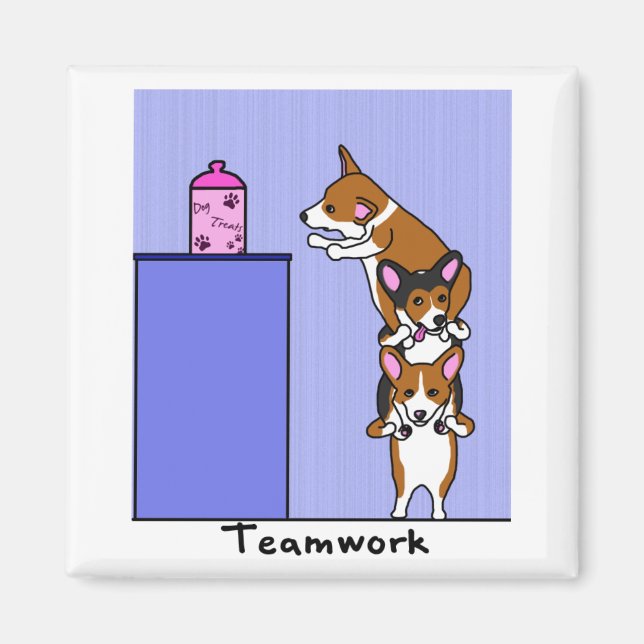 Magnet de travail d'équipe Corgi (Devant)