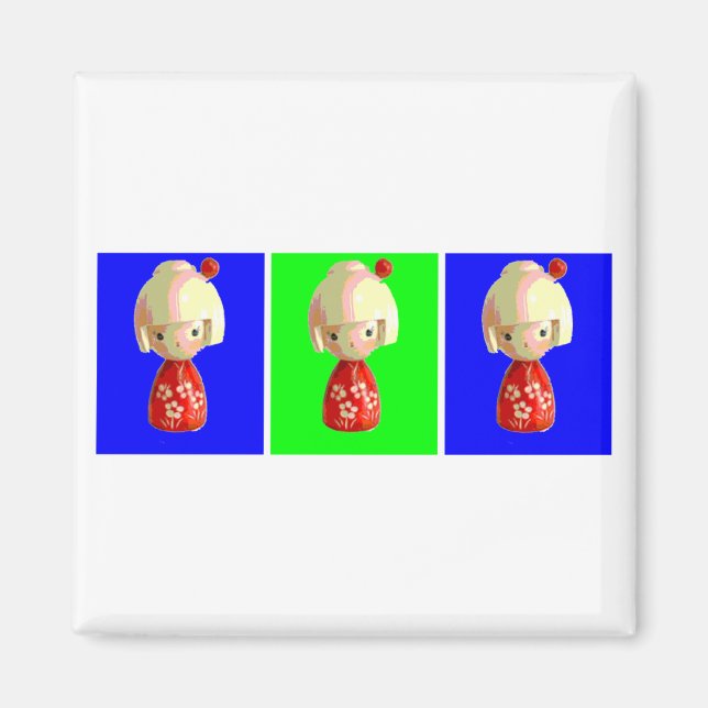 Magnet de trio Kokeshi (Devant)