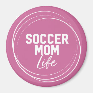 Magnet de vie de maman de football - rose