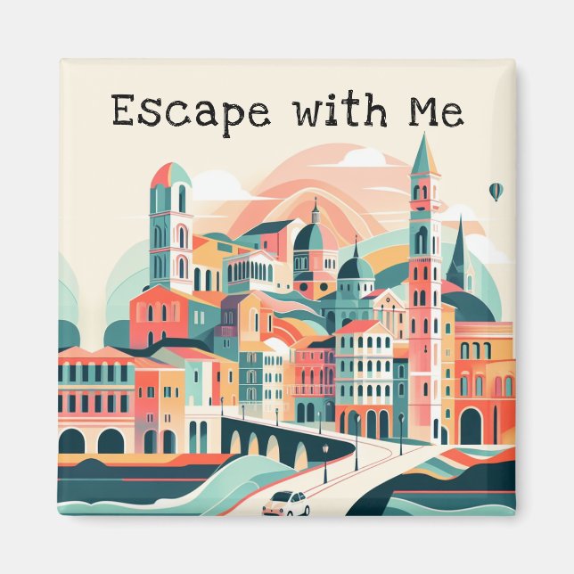 Magnet de voyage de rêve de Wanderlust Whimscape (Devant)