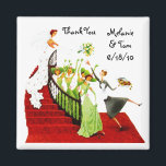 Magnet - Deco Wedding Gift Keepsake Bridesmaids TY<br><div class="desc">Magnet Design has a digitally enhanced,  Retro Wedding Image with The Desperate Waitress making A dive For the Bride's bouquet!!  Very Cute & Easy To Customize as a Wedding Keepsake...  perfect for your attendants,  family members,  & friends!  Thanks for Visiting!!</div>
