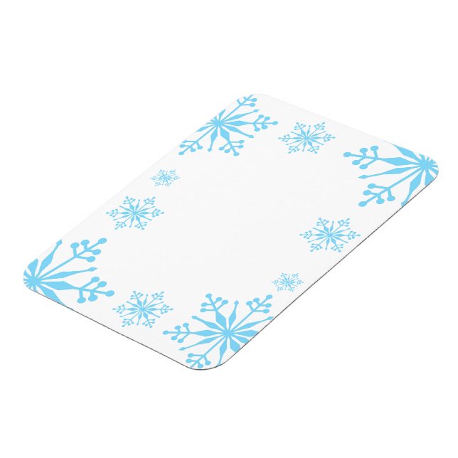 Magnet décoratif de flocon de neige bleu. (Côté Gauche)
