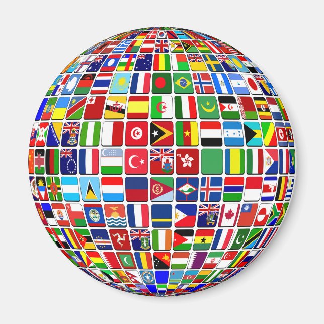 Magnet des drapeaux internationaux (Devant)