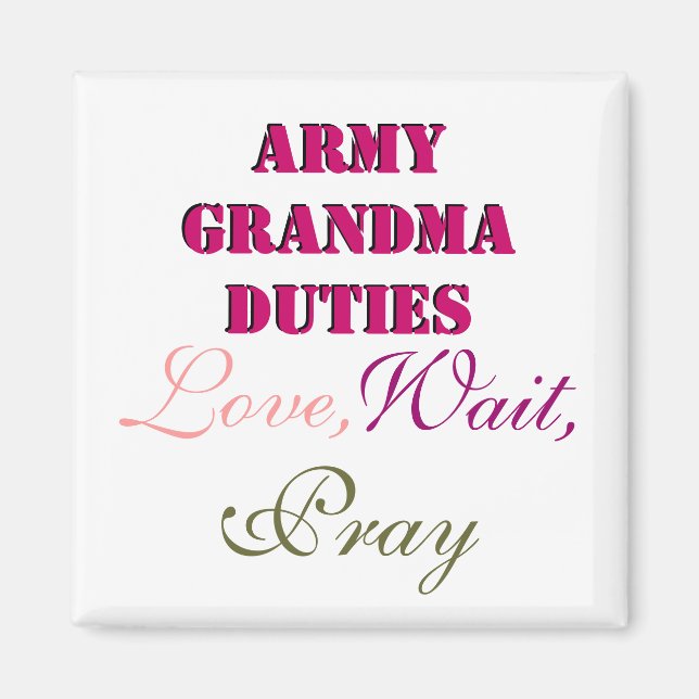 MAGNET DES FONCTIONS DE L'ARMÉE GRANDMA (Devant)