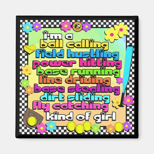 Magnet des joueurs de softball rapide (Devant)